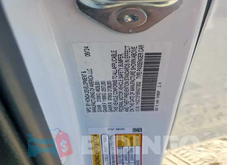 1HGCY2F55RA073832 Photo# 12
