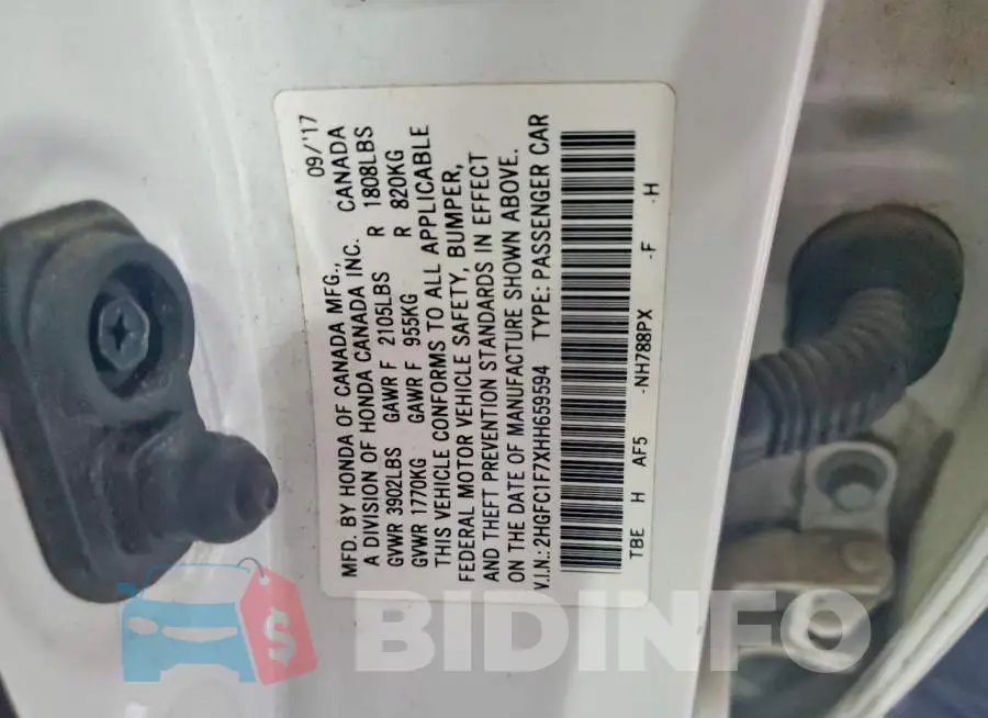 2HGFC1F7XHH659594 Photo# 12