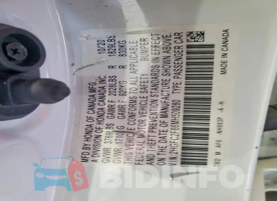 2HGFC2F66MH509280 Photo# 12