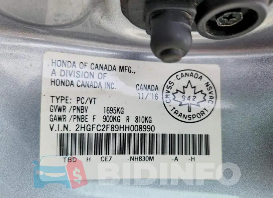 2HGFC2F89HH008990 Photo# 12