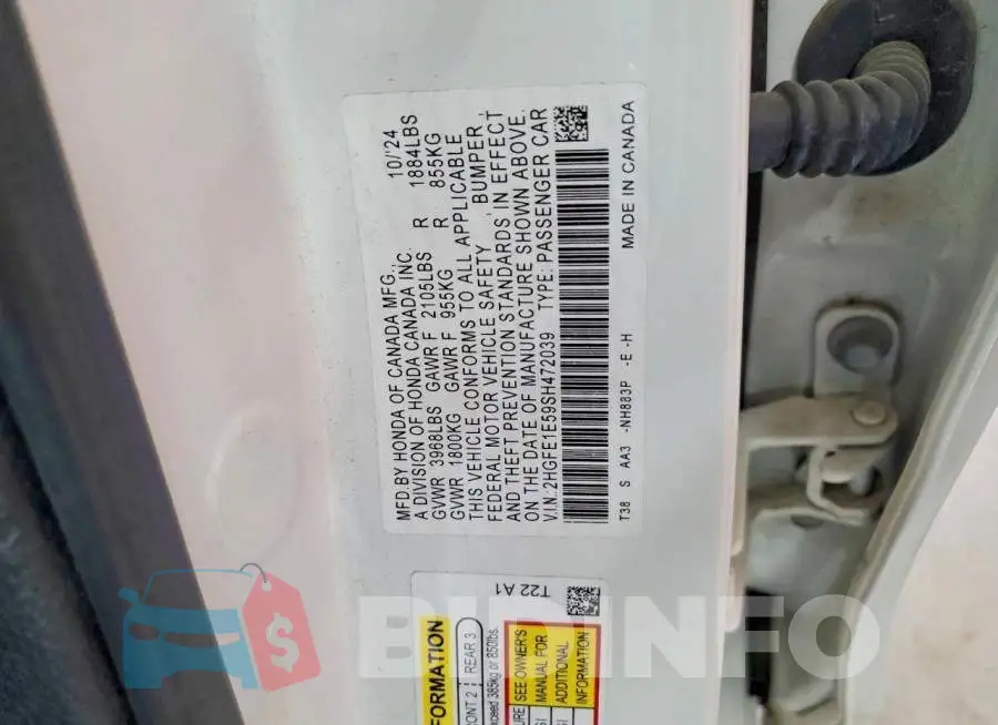 2HGFE1E59SH472039 Photo# 12
