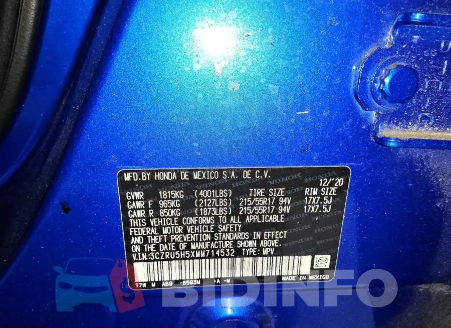 3CZRU5H5XMM714532 Photo# 13