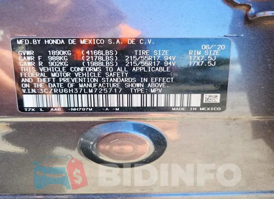 3CZRU6H37LM725717 Photo# 13