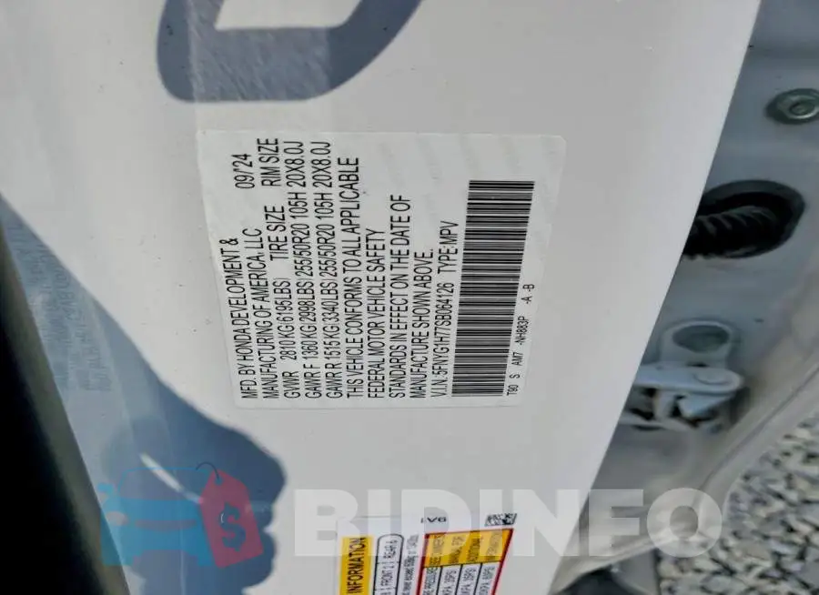 5FNYG1H77SB064126 Photo# 13