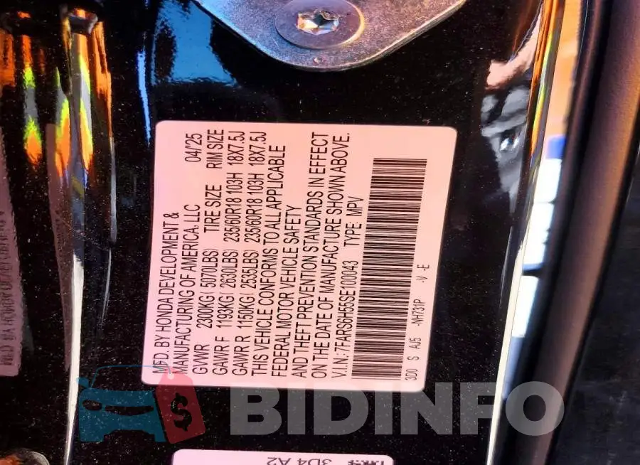 7FARS6H55SE100043 Photo# 14