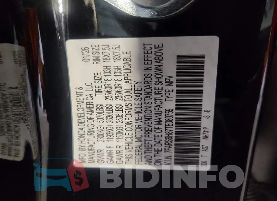 7FARS6H87TE080759 Photo# 14