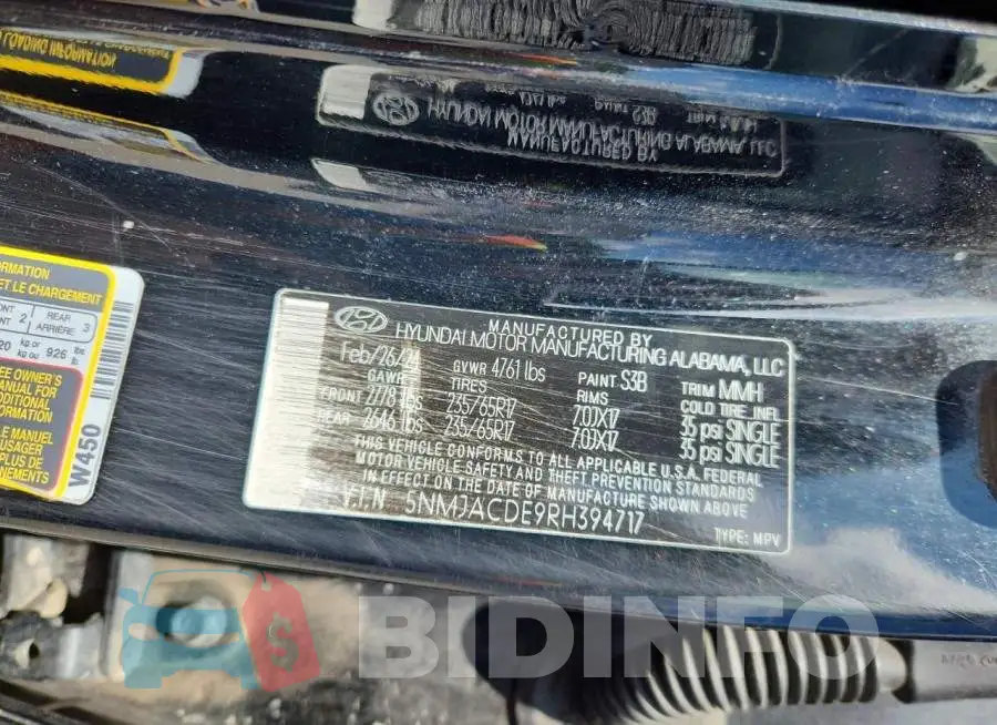 5NMJACDE9RH394717 Photo# 13