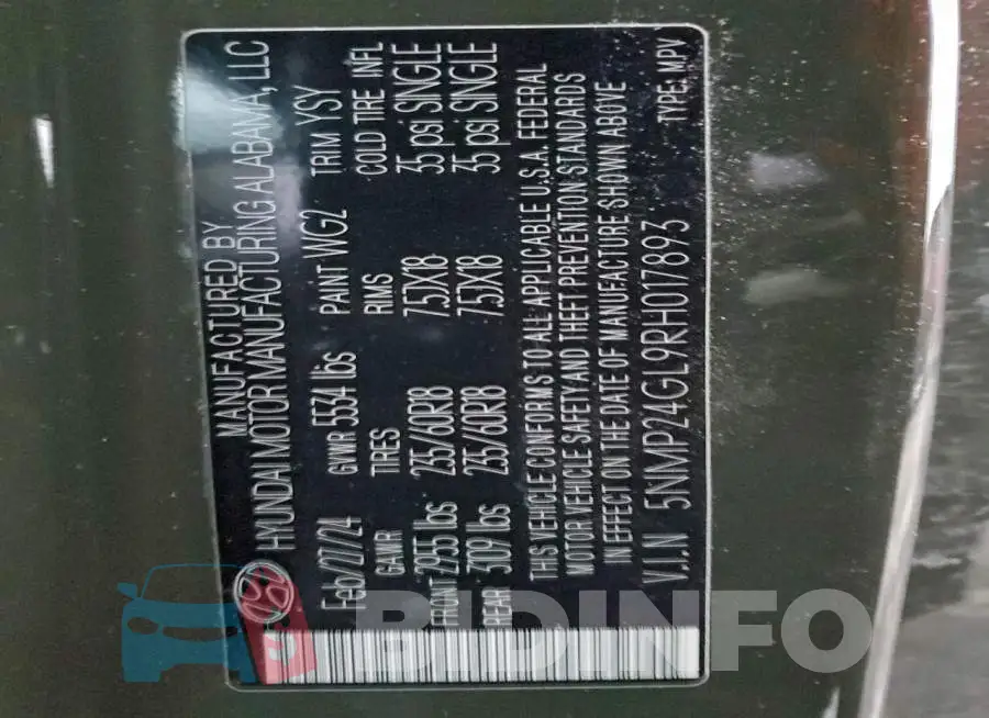 5NMP24GL9RH017893 Photo# 12