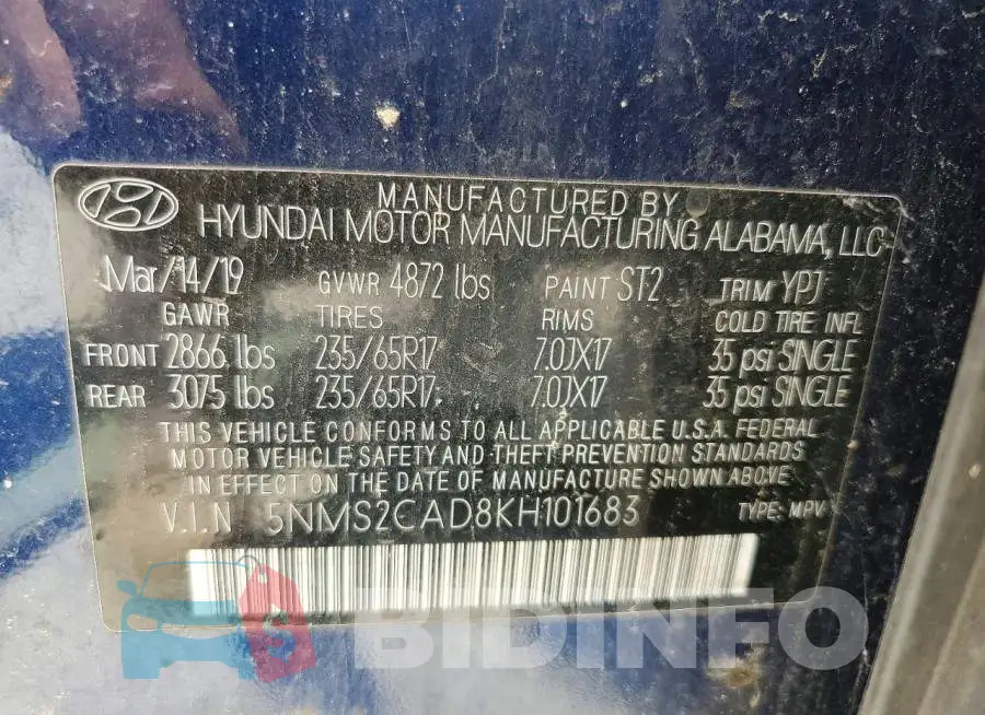 5NMS2CAD8KH101683 Photo# 13