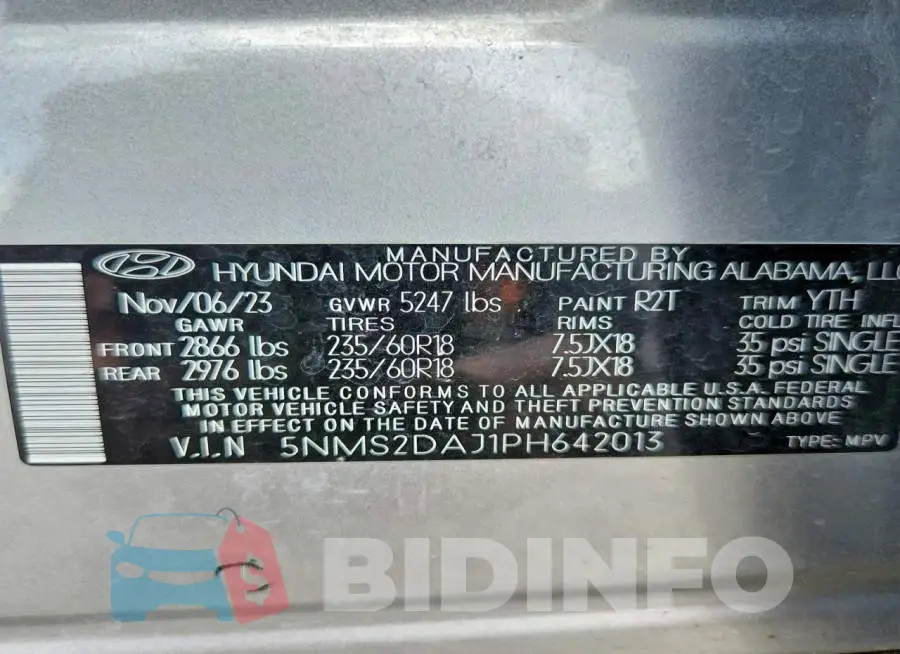 5NMS2DAJ1PH642013 Photo# 12