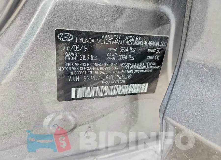 5NPD74LFXLH506219 Photo# 12