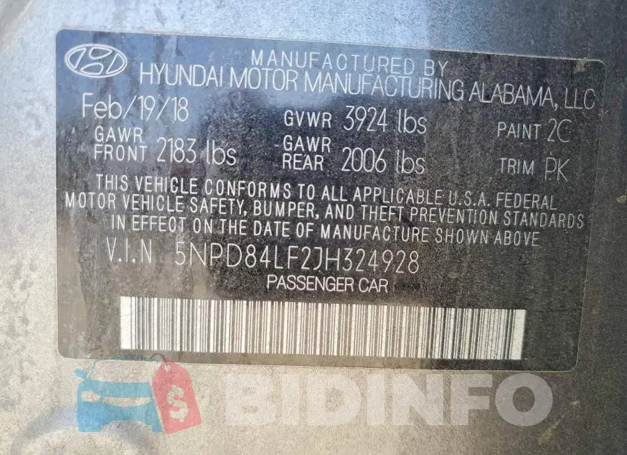 5NPD84LF2JH324928 Photo# 13