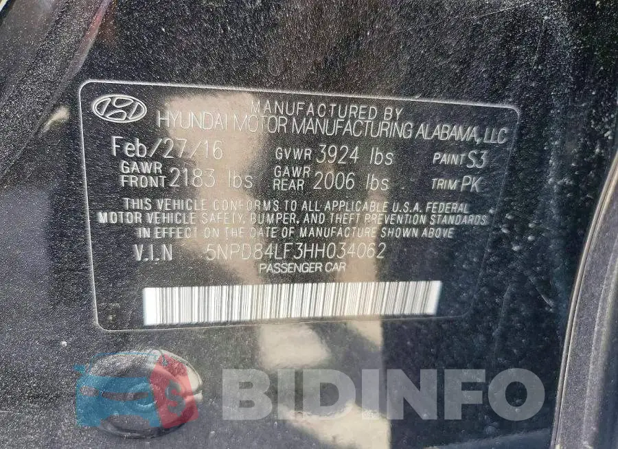 5NPD84LF3HH034062 Photo# 12