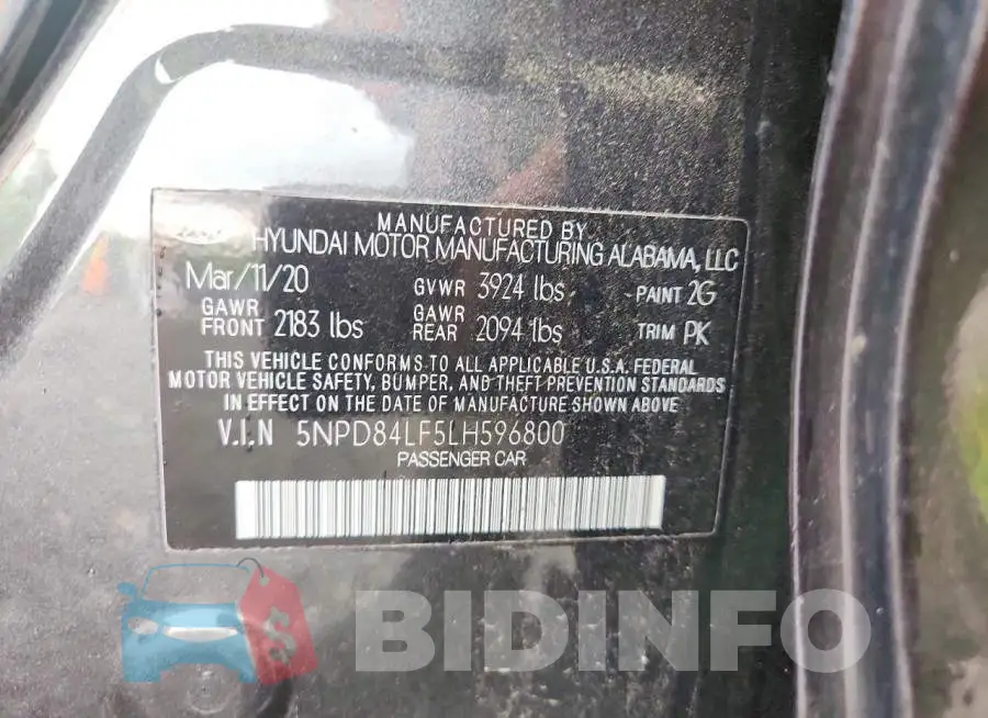 5NPD84LF5LH596800 Photo# 12