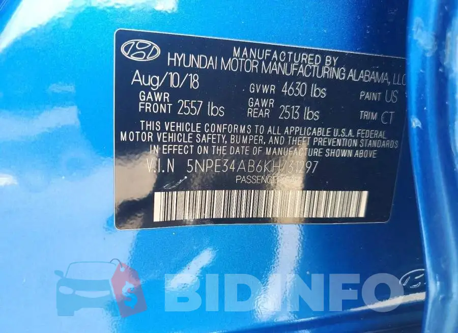 5NPE34AB6KH731297 Photo# 12