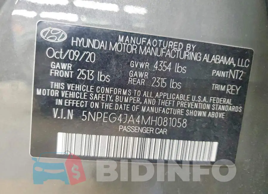5NPEG4JA4MH081058 Photo# 12