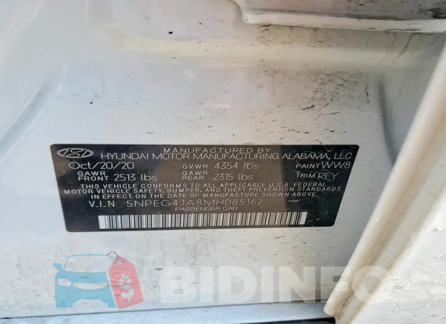 5NPEG4JA8MH085162 Photo# 12