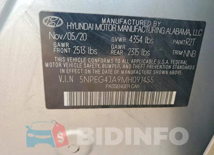 5NPEG4JA9MH091455 Photo# 12