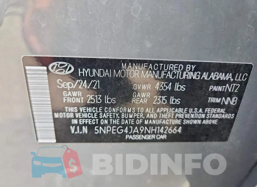5NPEG4JA9NH142664 Photo# 12