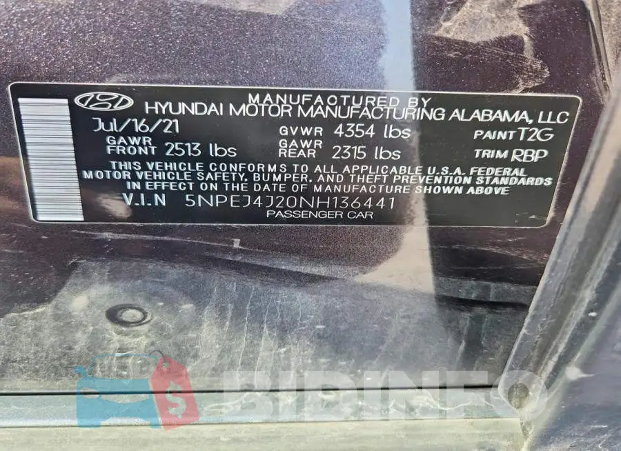 5NPEJ4J20NH136441 Photo# 12