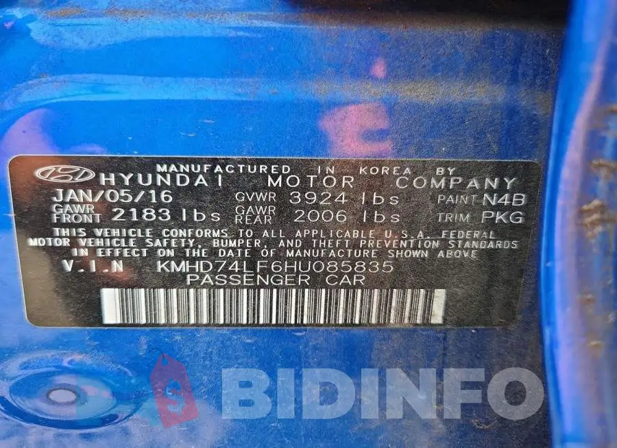 KMHD74LF6HU085835 Photo# 12