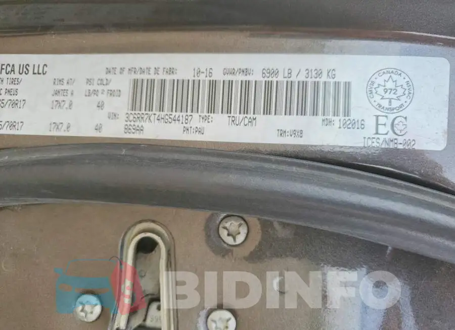 3C6RR7KT4HG544187 Photo# 12