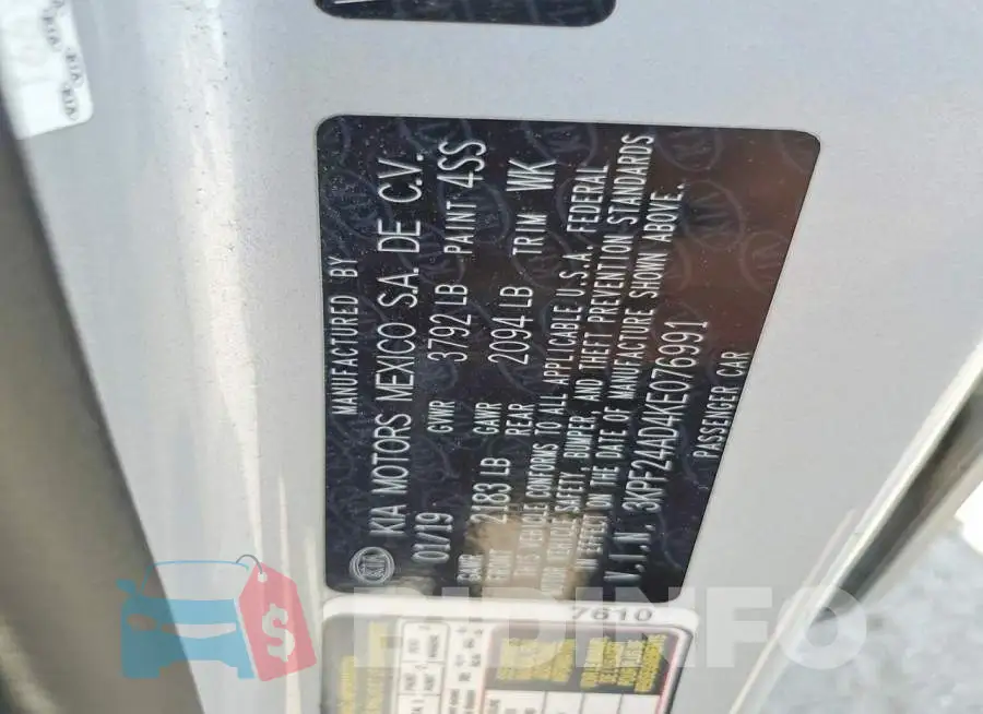 3KPF24AD4KE076991 Photo# 13