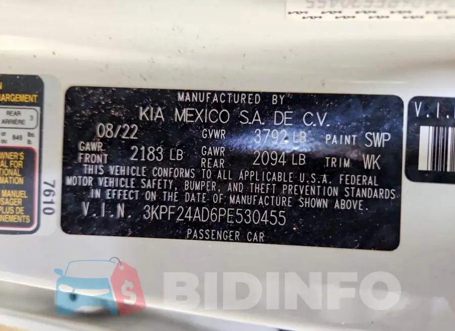 3KPF24AD6PE530455 Photo# 13