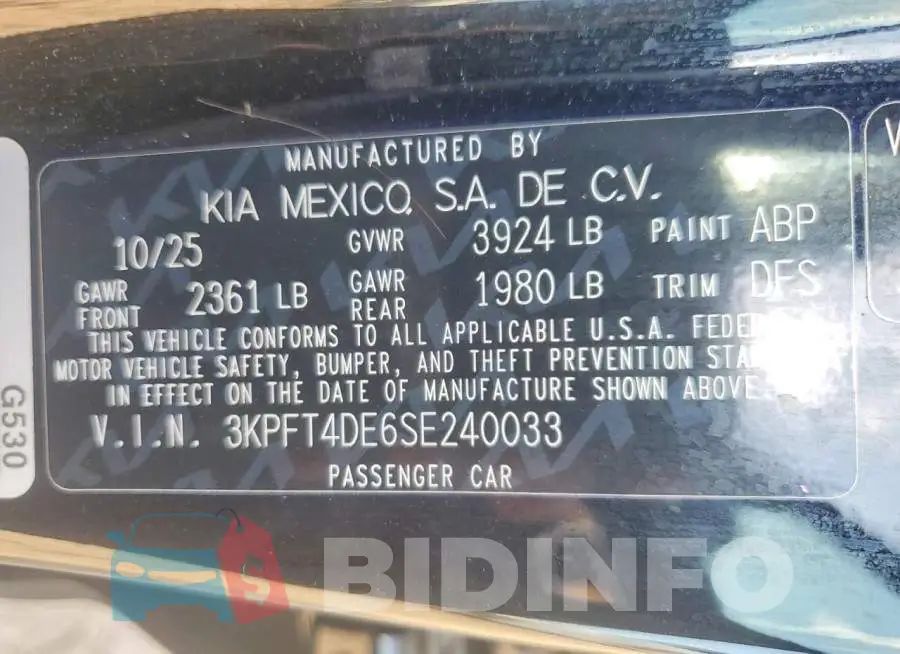 3KPFT4DE6SE240033 Photo# 12