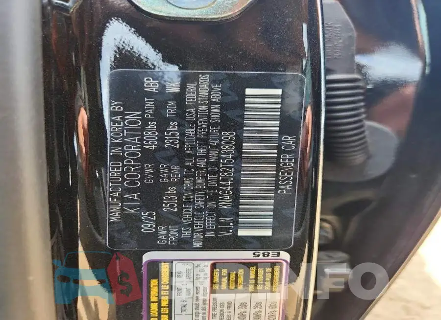 KNAG44J82T5438098 Photo# 13