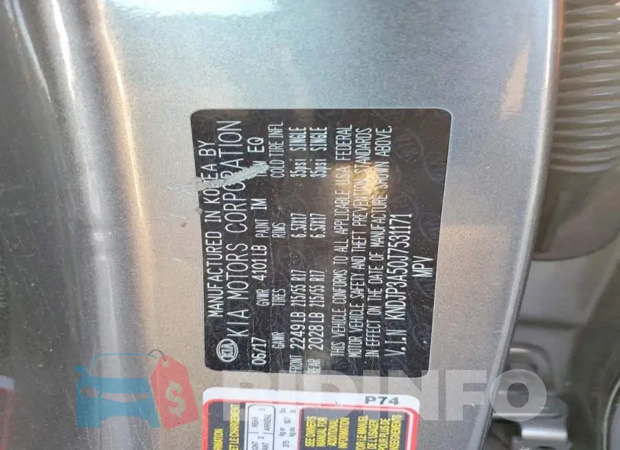 KNDJP3A50J7531171 Photo# 12