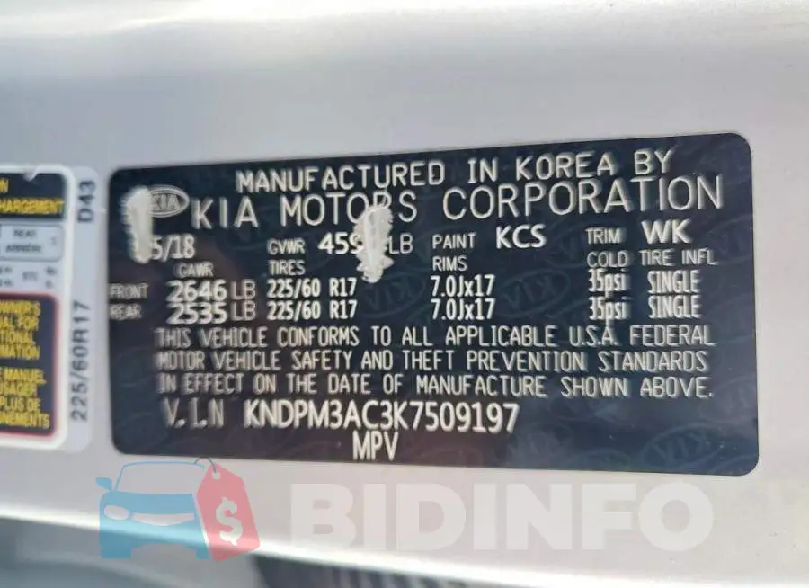 KNDPM3AC3K7509197 Photo# 12