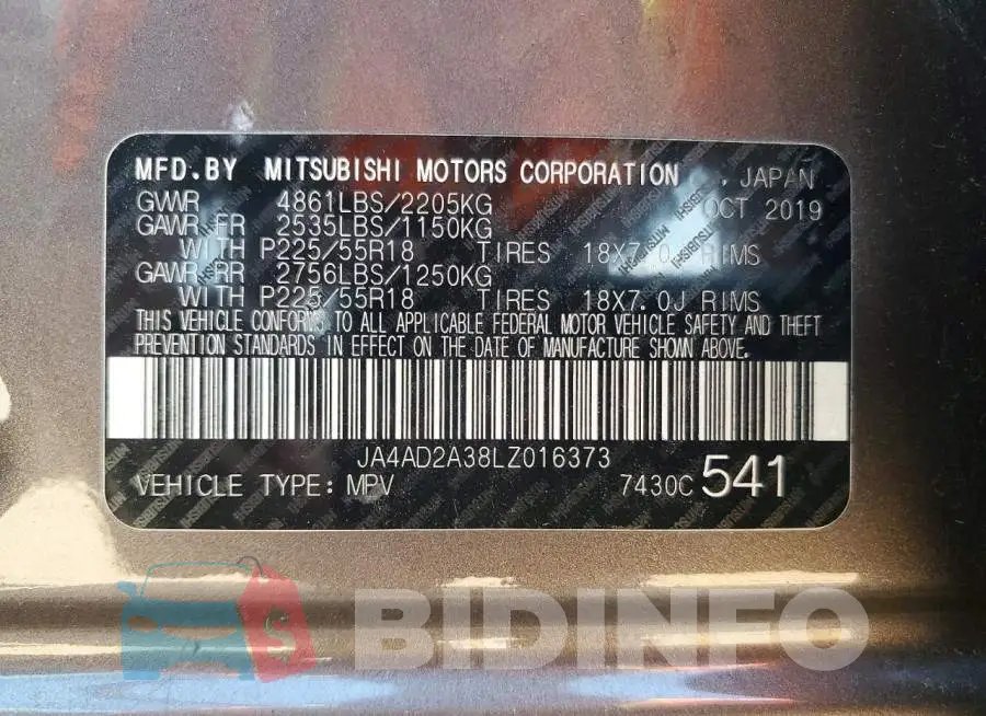 JA4AD2A38LZ016373 Photo# 14