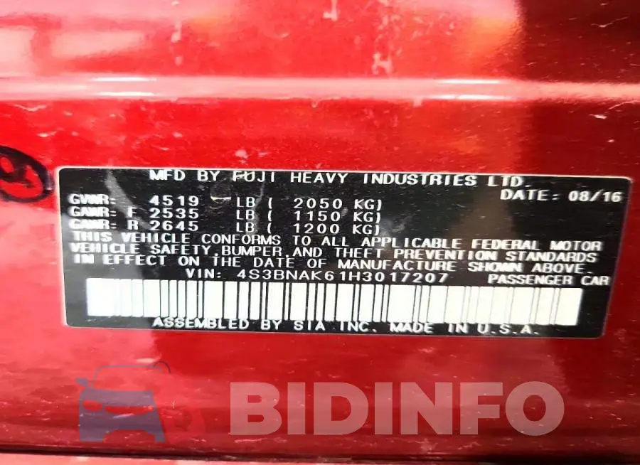4S3BNAK61H3017207 Photo# 12