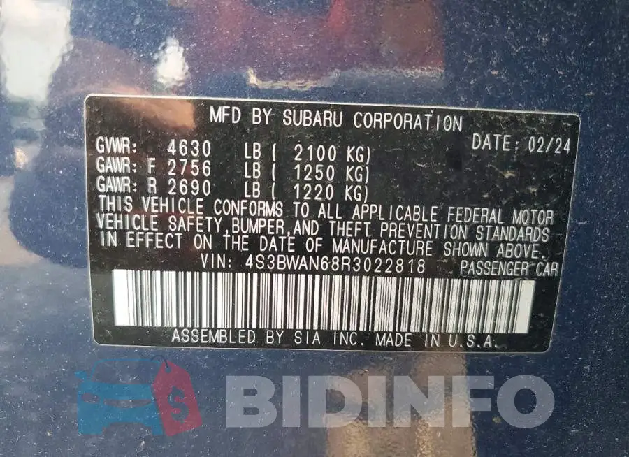 4S3BWAN68R3022818 Photo# 12