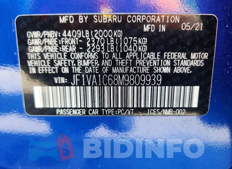 JF1VA1C68M9809939 Photo# 12