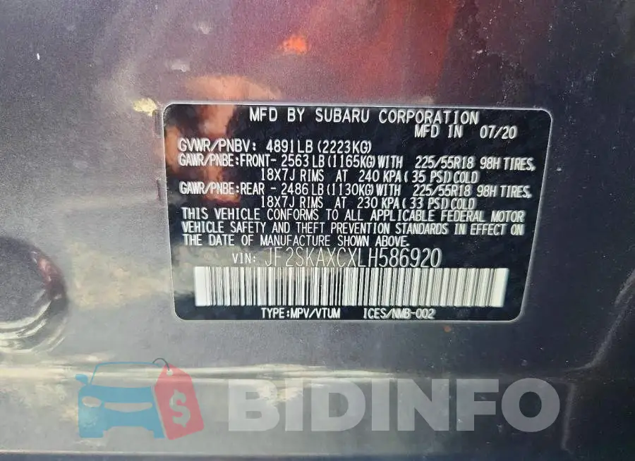 JF2SKAXCXLH586920 Photo# 13
