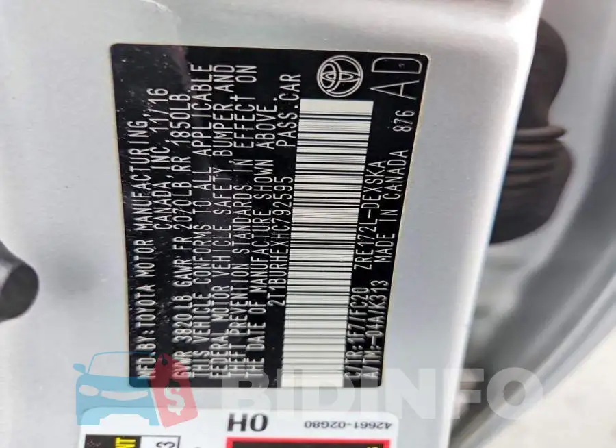 2T1BURHEXHC792595 Photo# 12