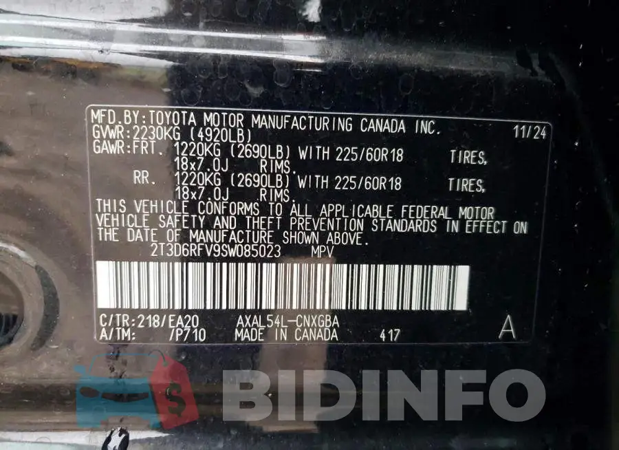 2T3D6RFV9SW085023 Photo# 13