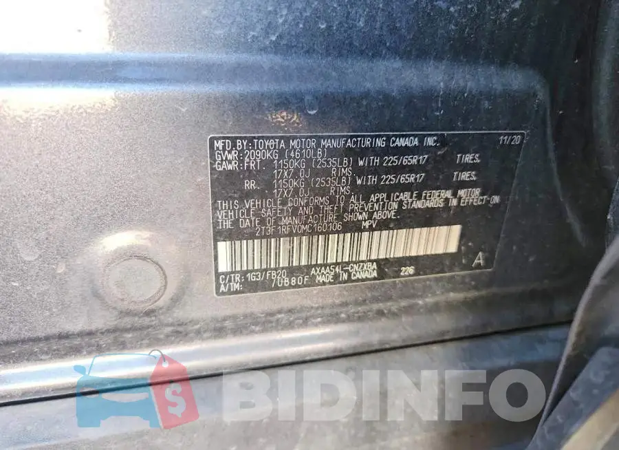 2T3F1RFV0MC160106 Photo# 13