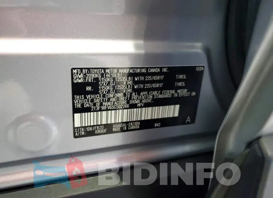2T3F1RFV6SC502266 Photo# 13