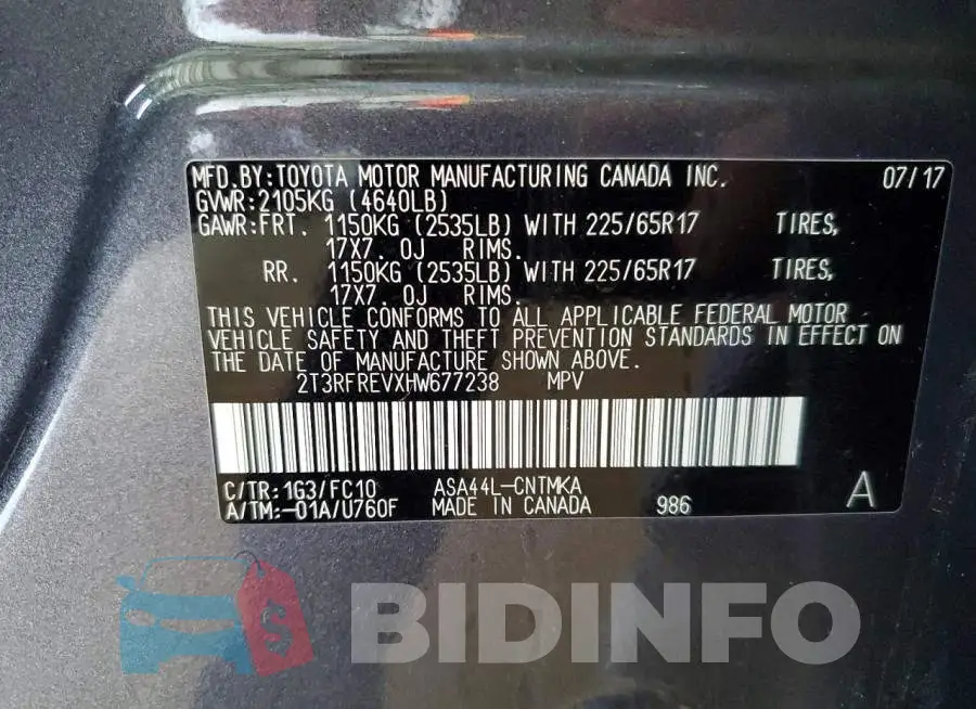 2T3RFREVXHW677238 Photo# 13