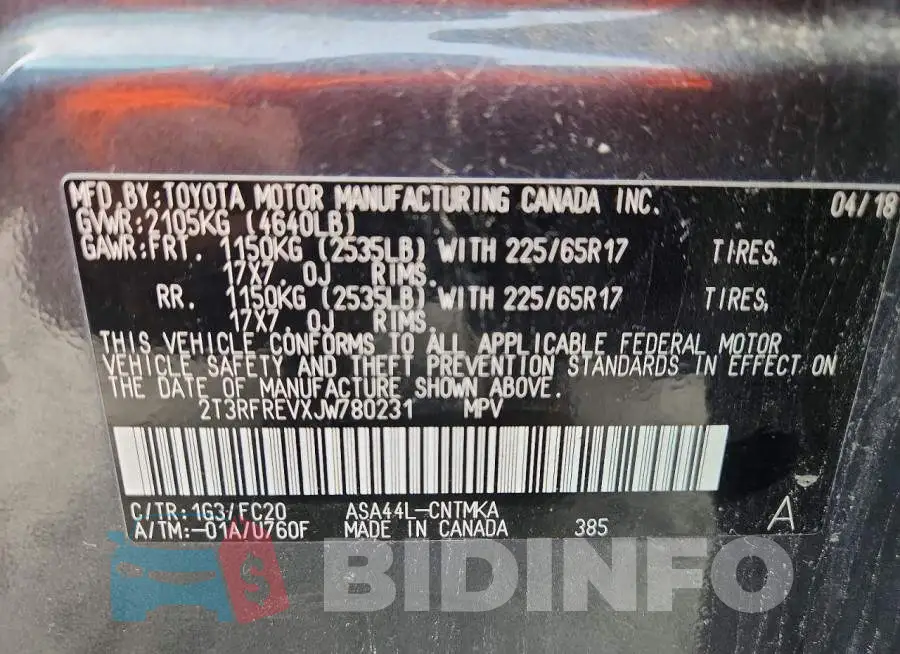 2T3RFREVXJW780231 Photo# 13