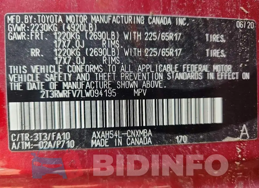 2T3RWRFV7LW094195 Photo# 13