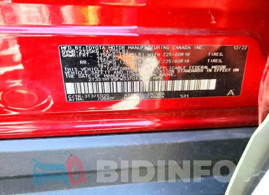 2T3S1RFV9PW337043 Photo# 14