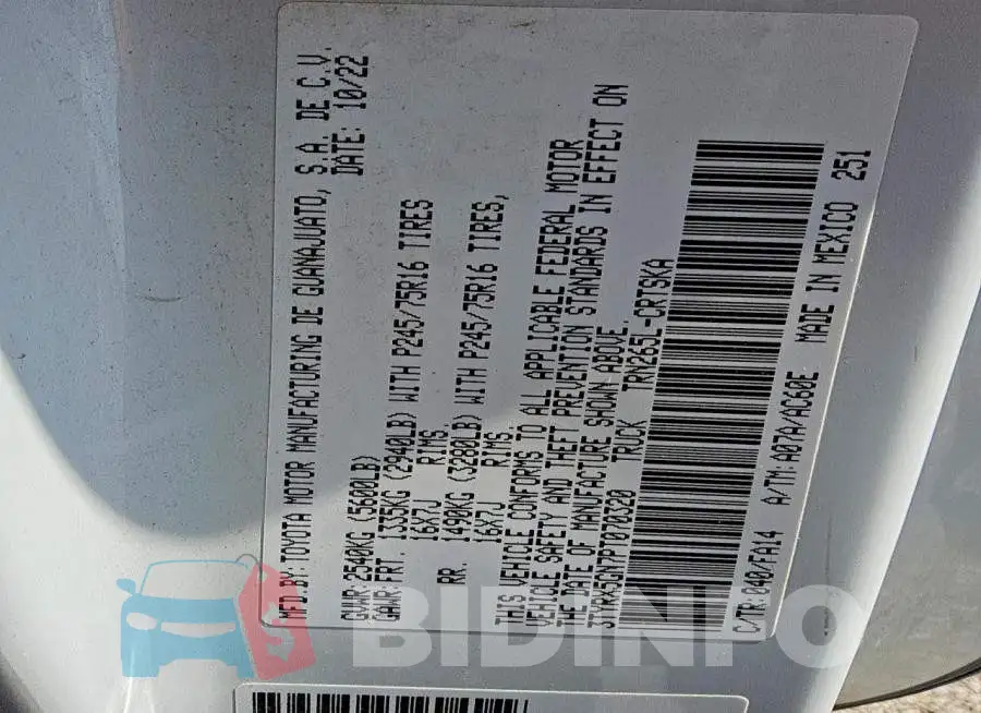 3TYRX5GN7PT070320 Photo# 12