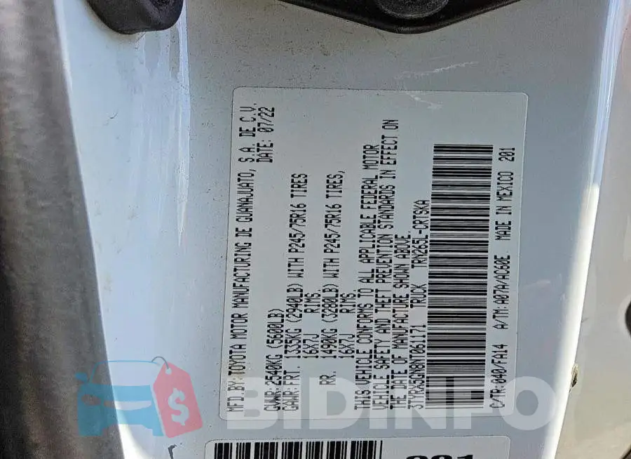 3TYRX5GN8NT061171 Photo# 12