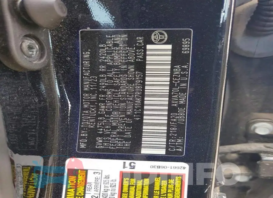4T1C11AK7RU879157 Photo# 12