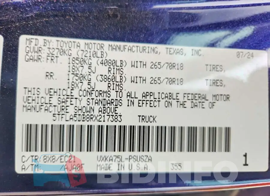 5TFLA5DB8RX217383 Photo# 13