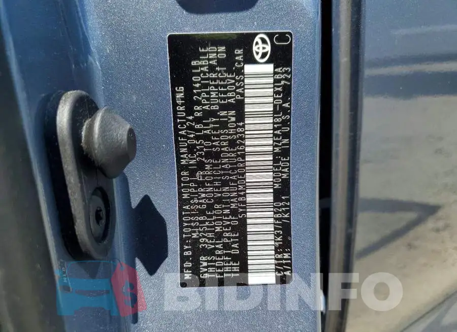 5YFB4MDE0RP162384 Photo# 13